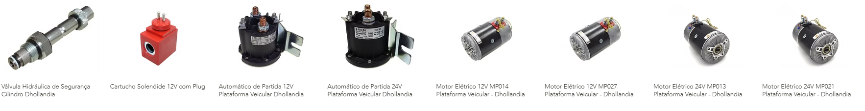 Peças para plataforma elevatória — automáticos de partida e motores elétricos Dhollandia